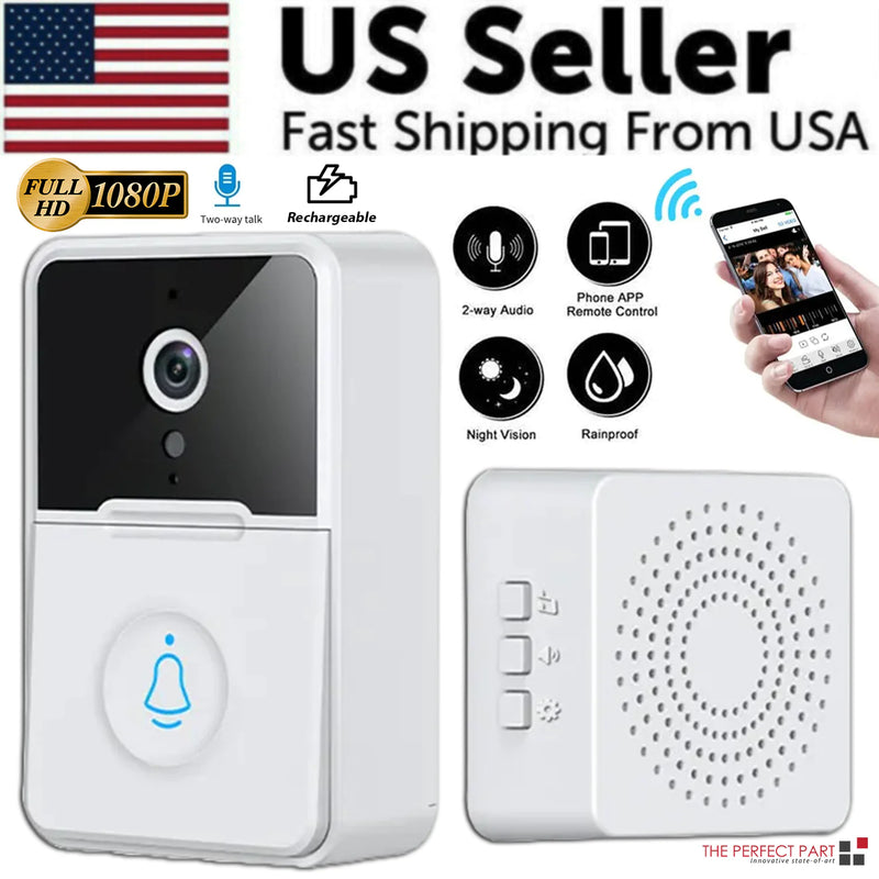 Wireless Security Smart WiFi Doorbell Intercom Video Camera Door Ring Bell Chime