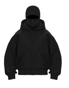 Fleece-lined Double Hood Unique Design Hooded Sweater